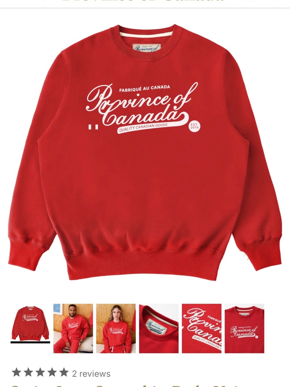 NWT Made in Canada Unisex Sweater